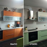 Замена фасадов кухонного гарнитура, замена столешницы. Ул. Красных Командиров, 19.